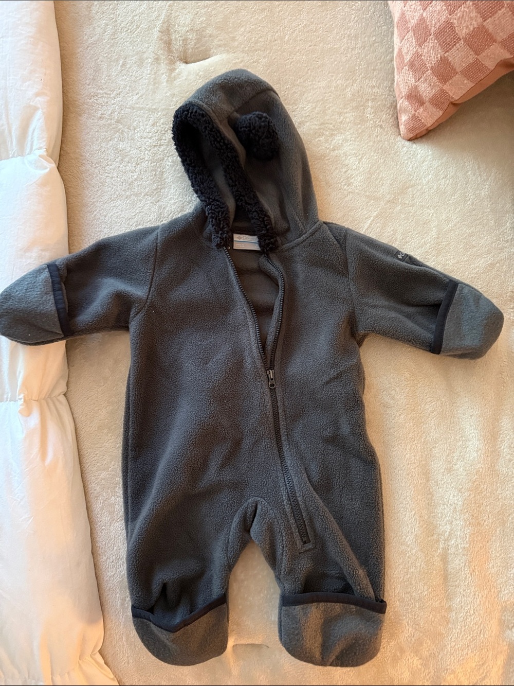 Columbia Dark Charcoal Hooded Fleece One-Piece